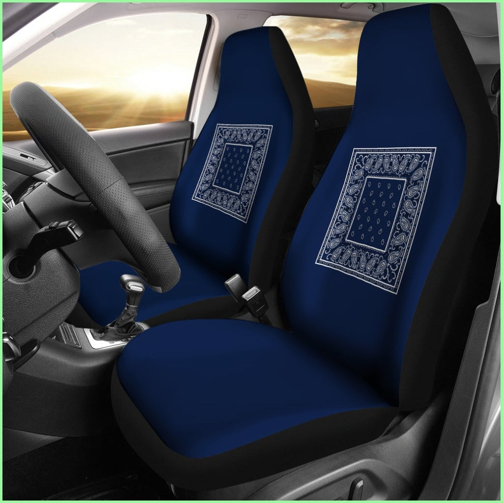 Navy Bandana Car Seat Covers - Minimal