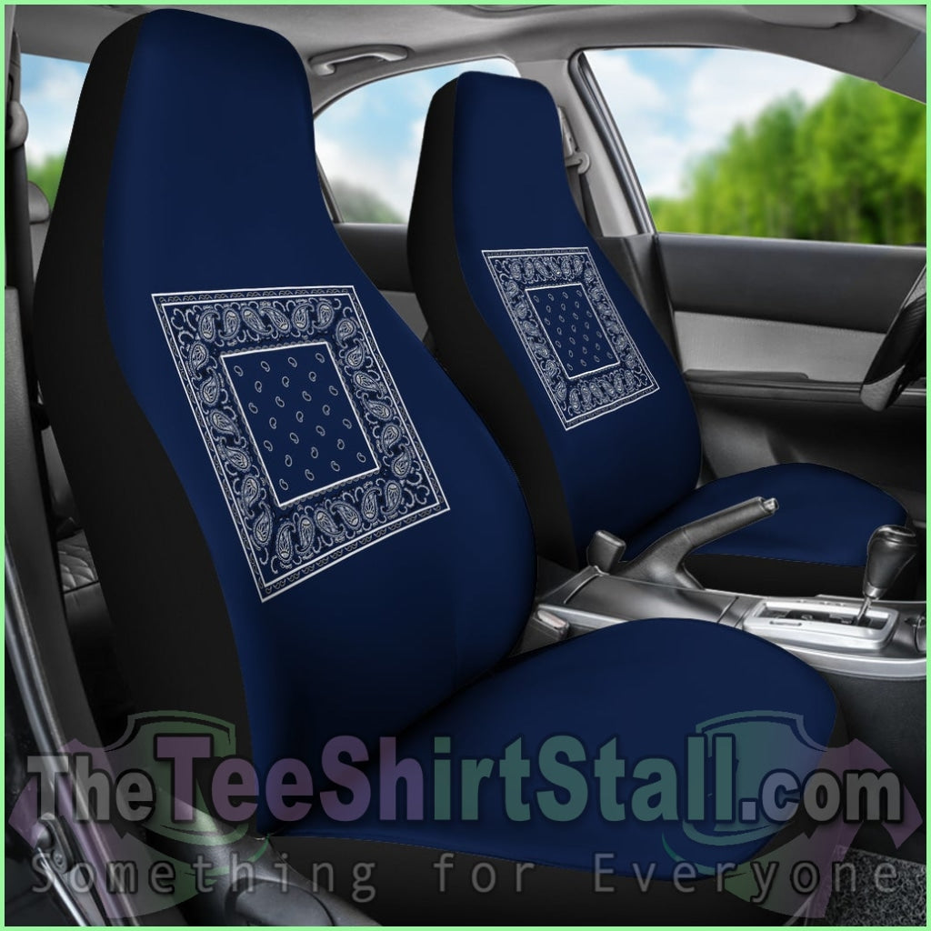 Navy Bandana Car Seat Covers - Minimal