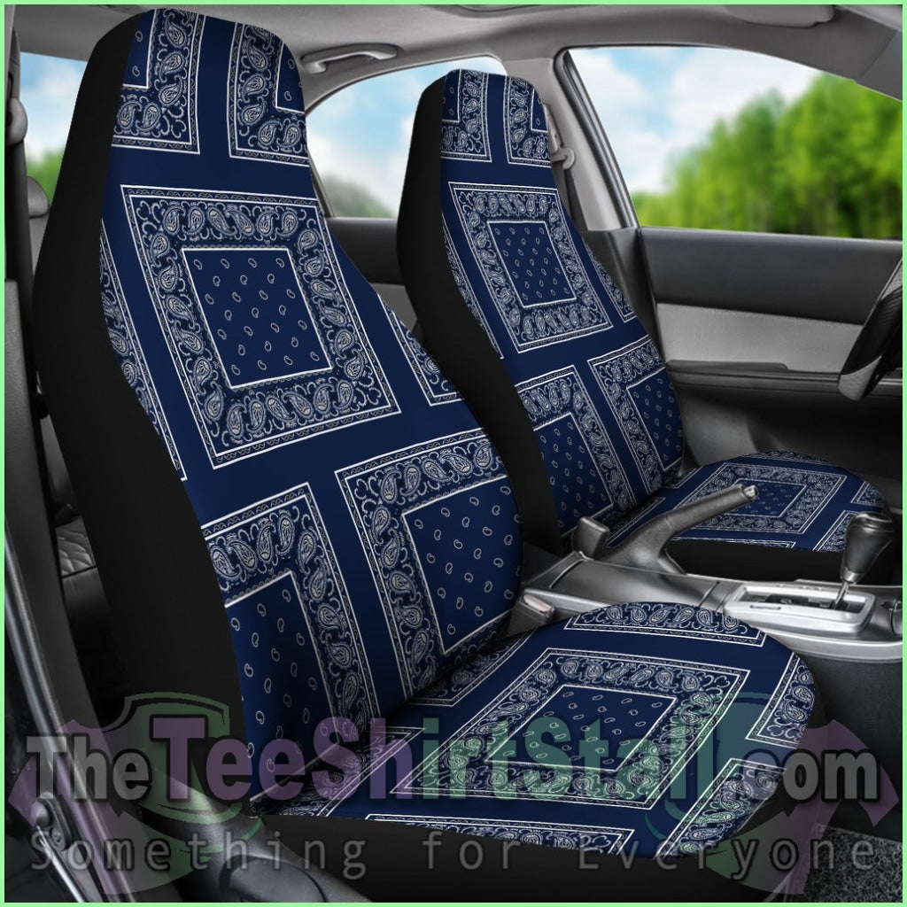 Navy Bandana Car Seat Covers - Patch