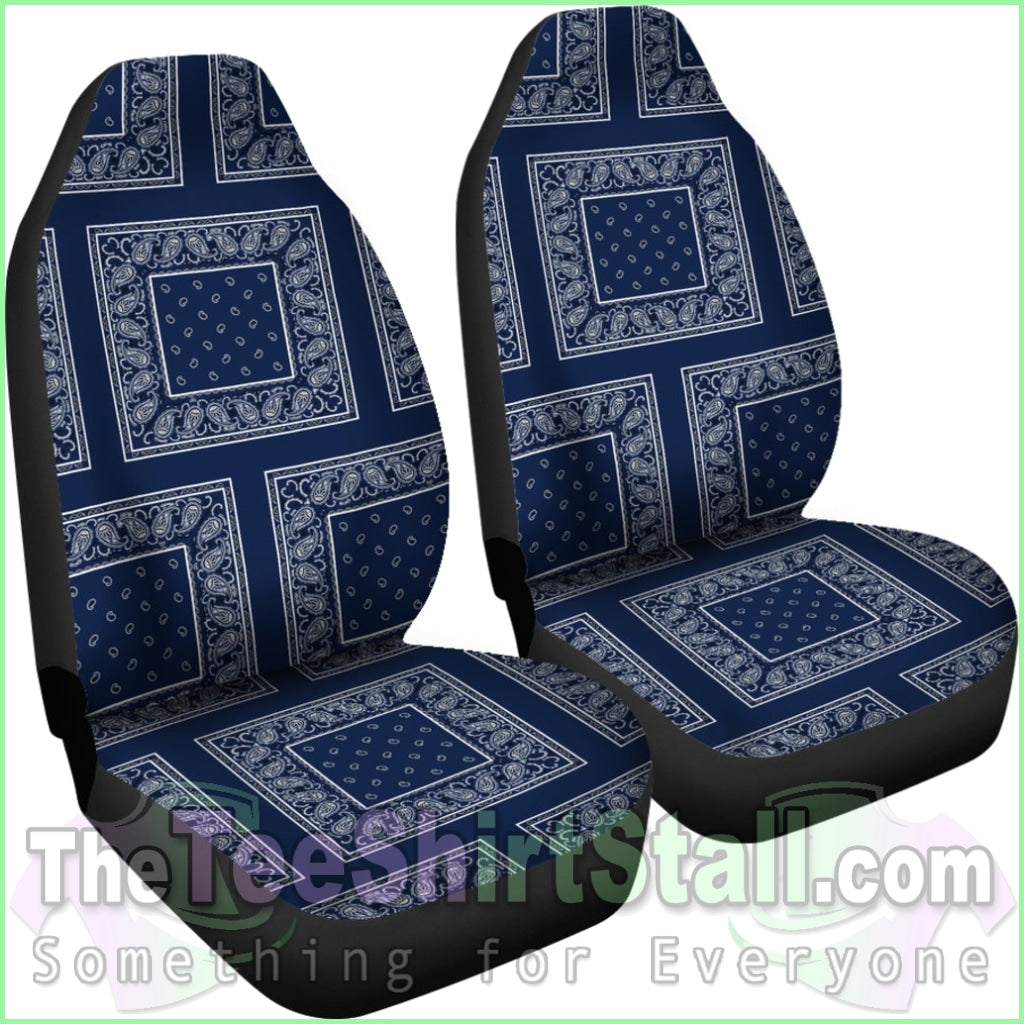 Navy Bandana Car Seat Covers - Patch