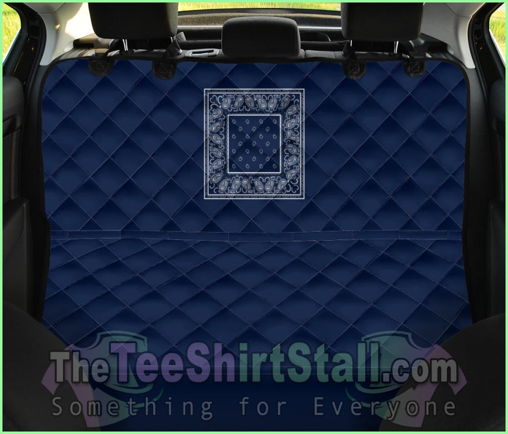 Navy Blue Bandana Car Pet Seat Covers