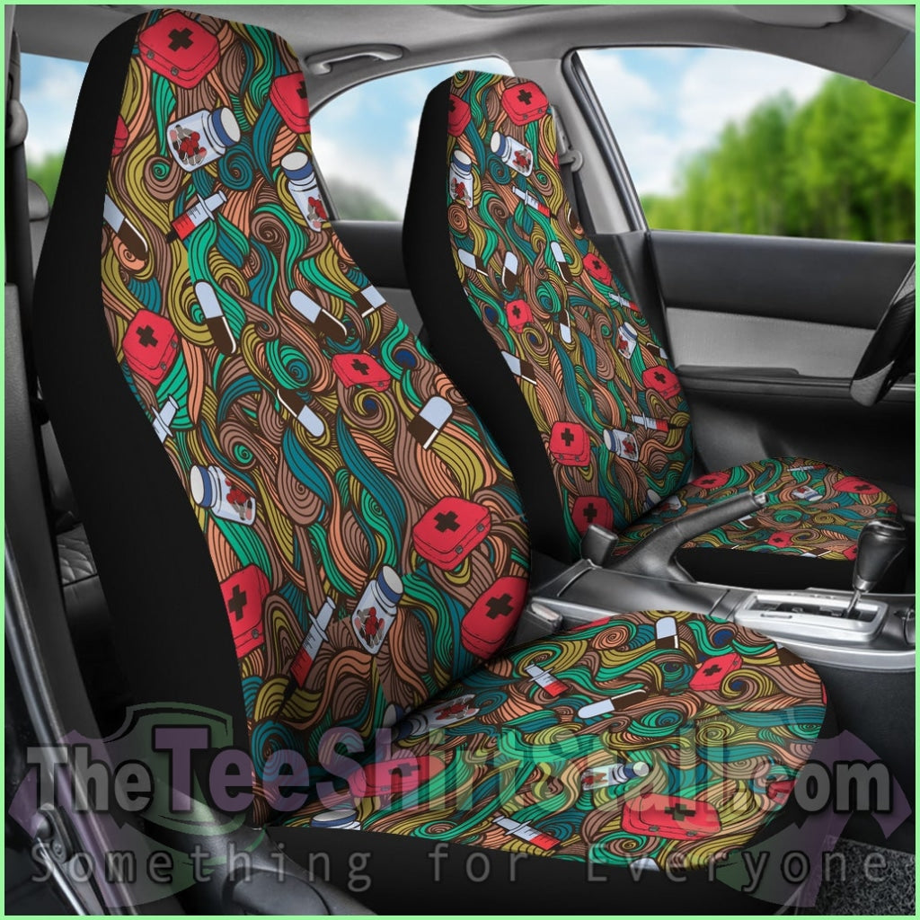 Nurse Hand Drawn Car Seat Cover