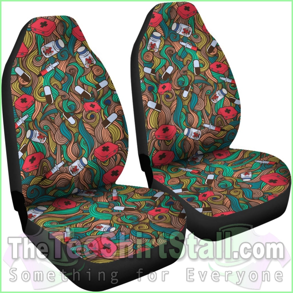 Nurse Hand Drawn Car Seat Cover