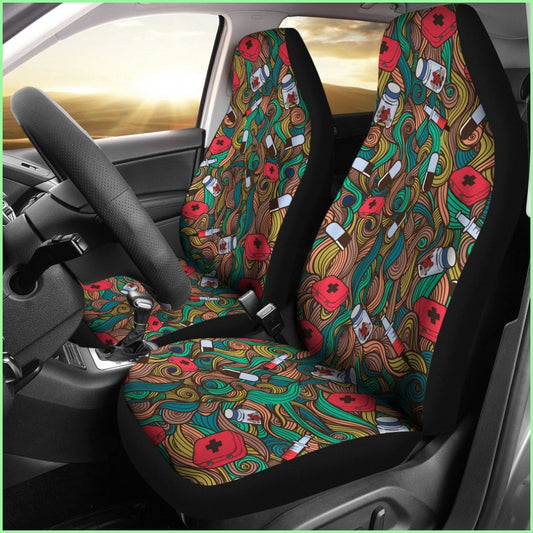 Nurse Hand Drawn Car Seat Cover