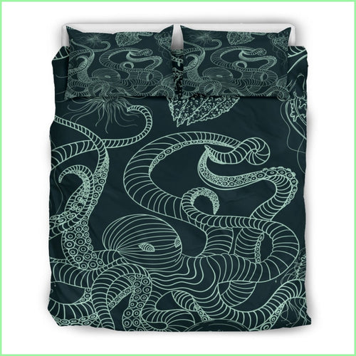 Octopus &jellyfish Oceanic Design Bedding Set Setoctopus / Us Twin