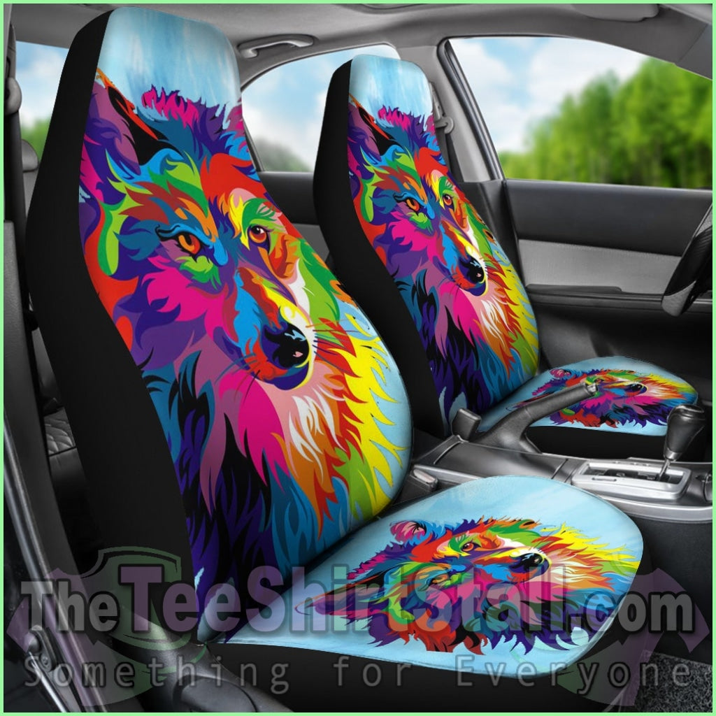 Painted Wolf Custom Car Seat Covers