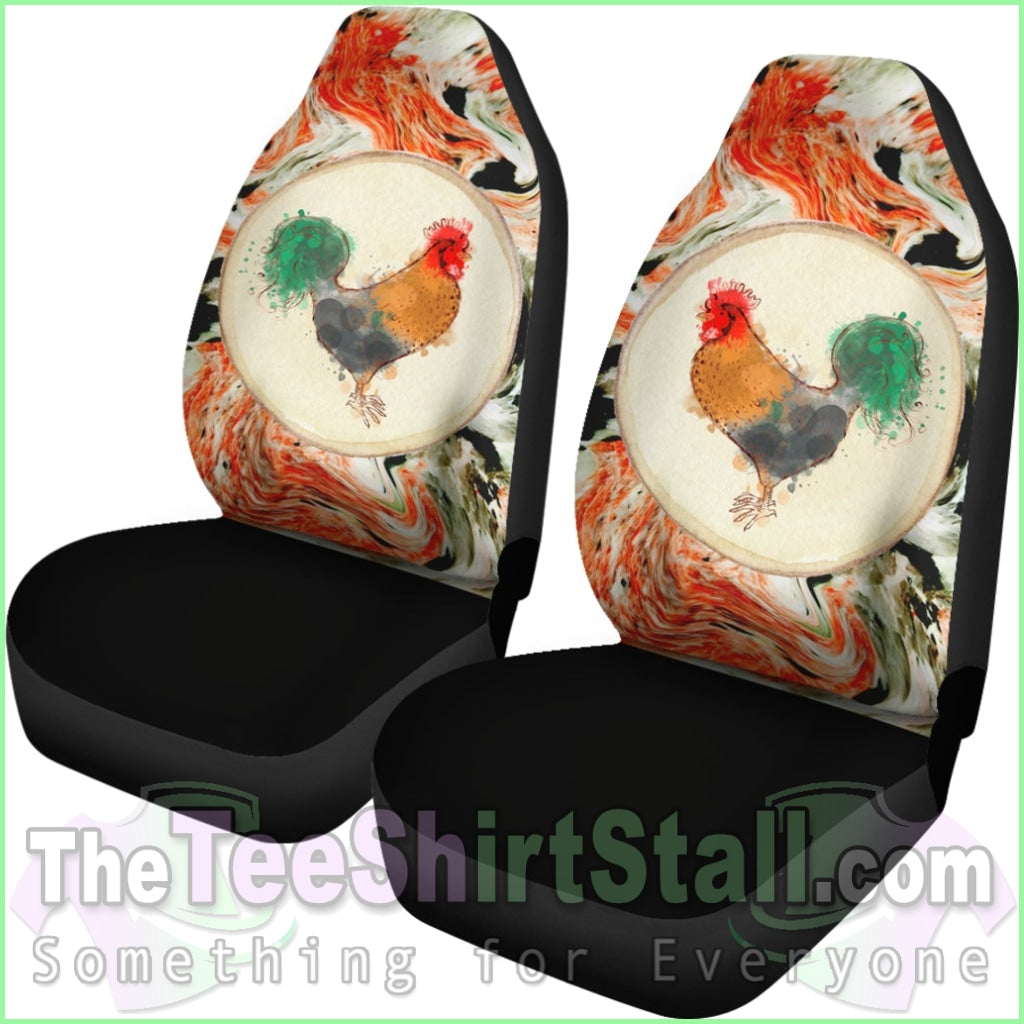 Pastel Chicken Custom Car Seat Covers