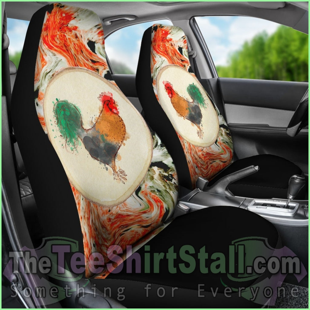 Pastel Chicken Custom Car Seat Covers