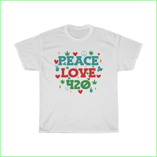 Peace Love 420 Tee L / White T-Shirt