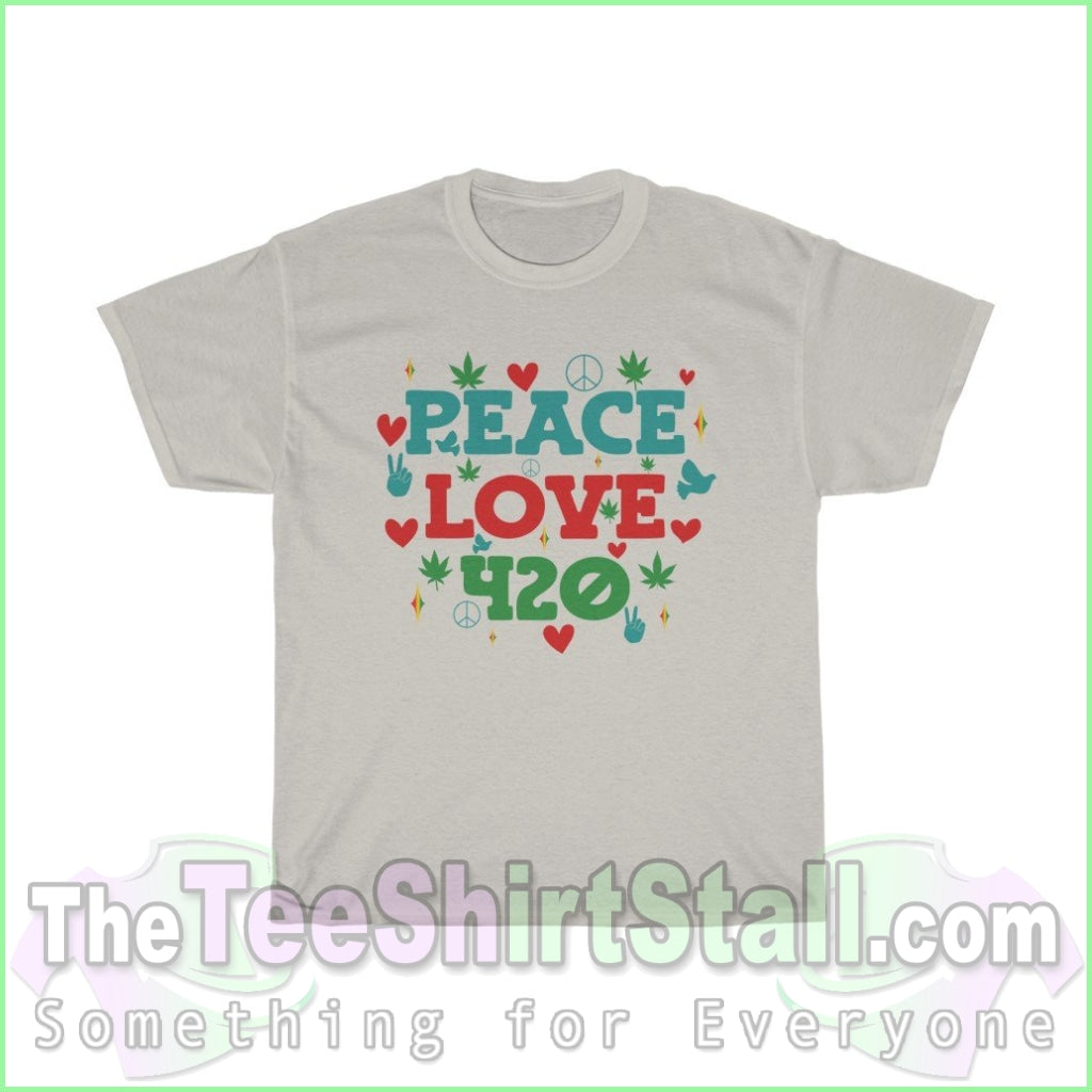 Peace Love 420 Tee S / Ice Grey T-Shirt