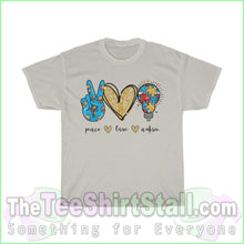 Load image into Gallery viewer, Peace Love Autism Tee S / Ice Grey T-Shirt
