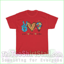 Load image into Gallery viewer, Peace Love Autism Tee S / Red T-Shirt
