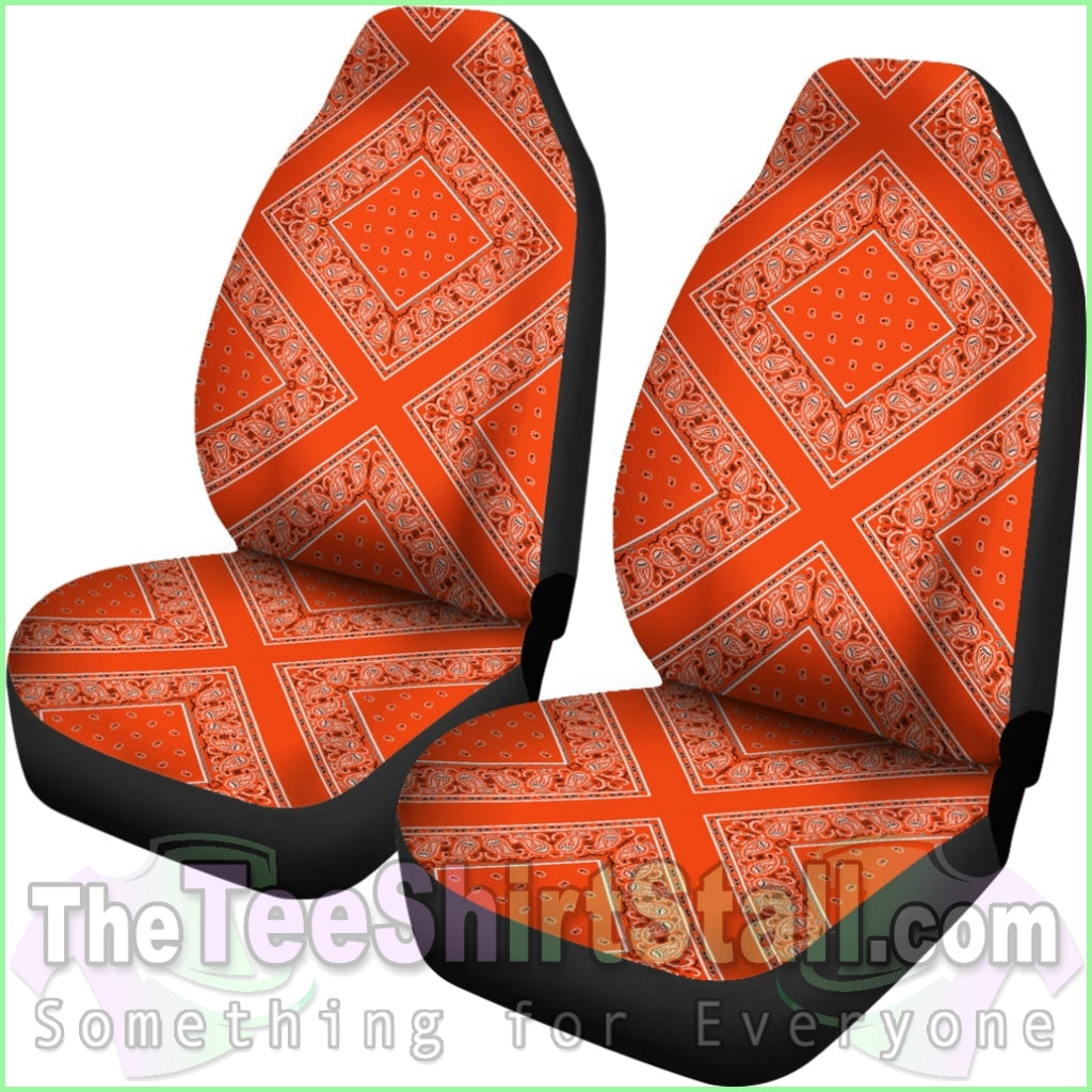 Perfect Orange Bandana Car Seat Covers - Diamond