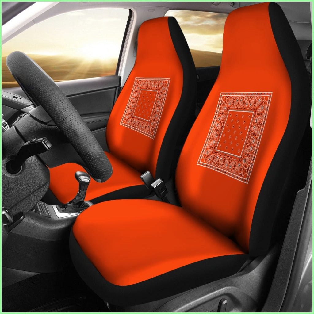 Perfect Orange Bandana Car Seat Covers - Minimal