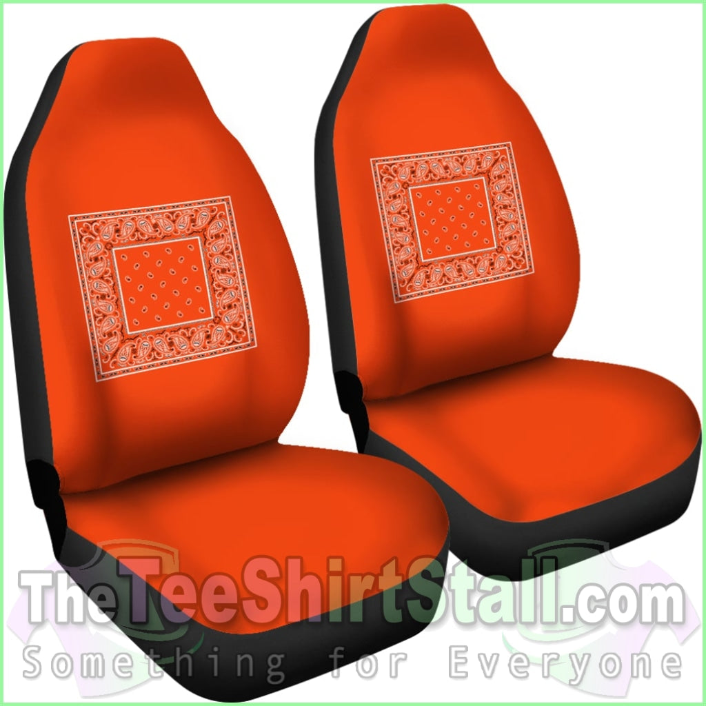 Perfect Orange Bandana Car Seat Covers - Minimal