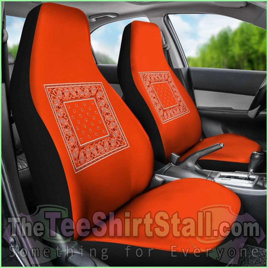 Perfect Orange Bandana Car Seat Covers - Minimal