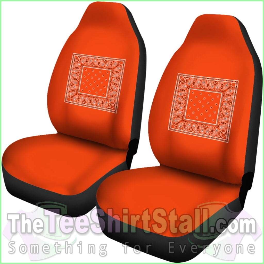 Perfect Orange Bandana Car Seat Covers - Minimal