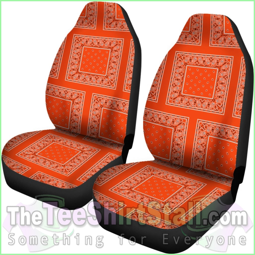 Perfect Orange Bandana Car Seat Covers - Patch