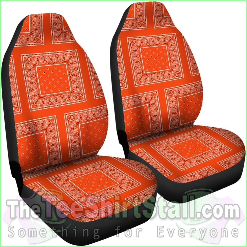 Perfect Orange Bandana Car Seat Covers - Patch