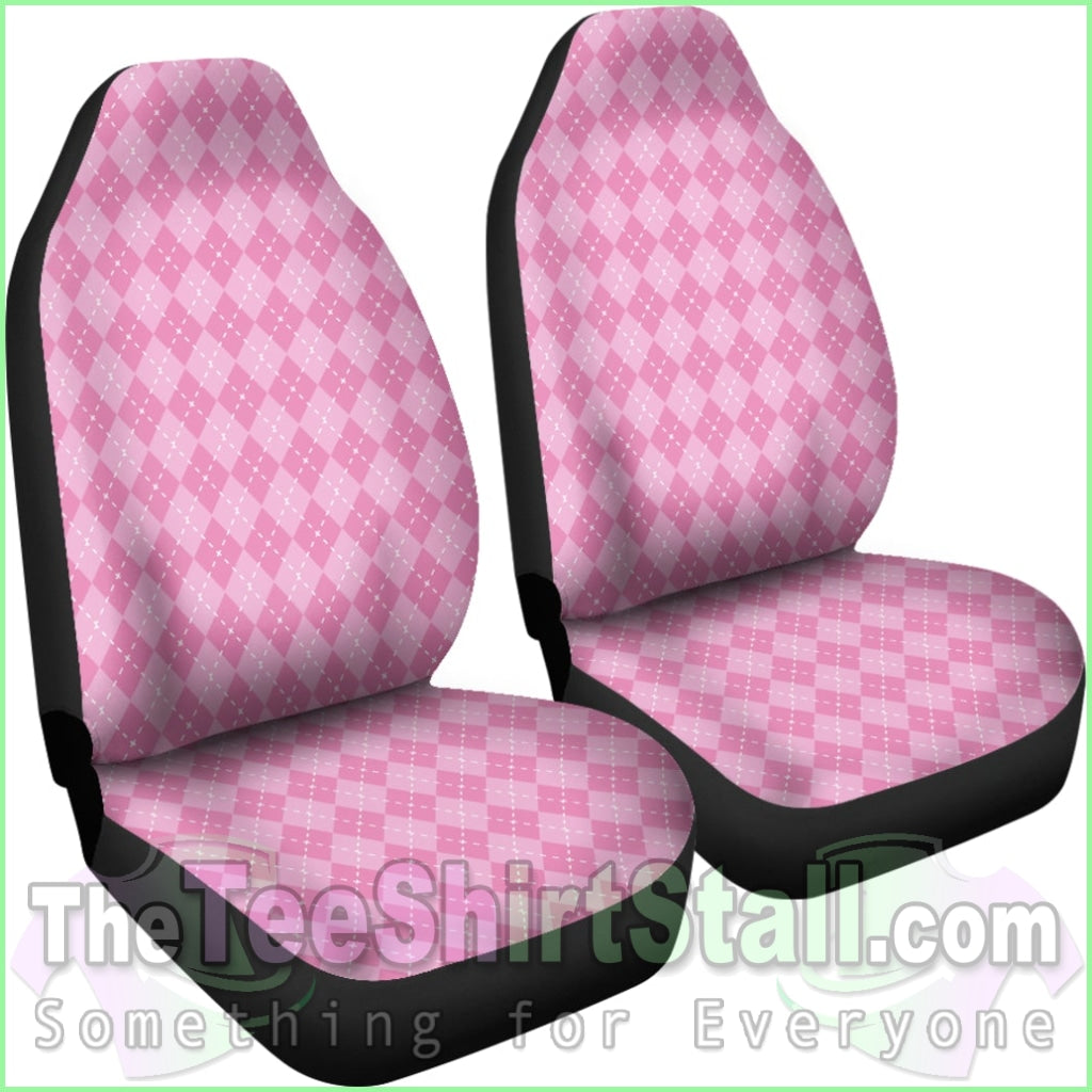 Pink Argyle Car Seat Covers