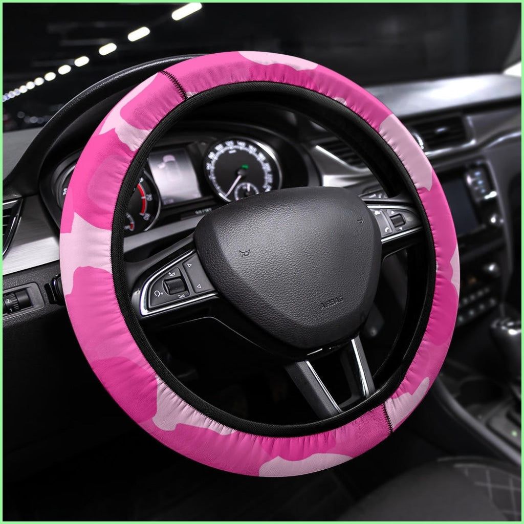 Pink Camouflage Steering Wheel Cover