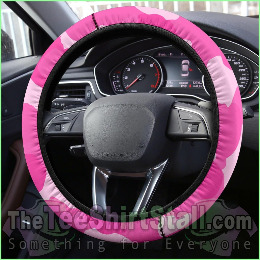 Pink Camouflage Steering Wheel Cover