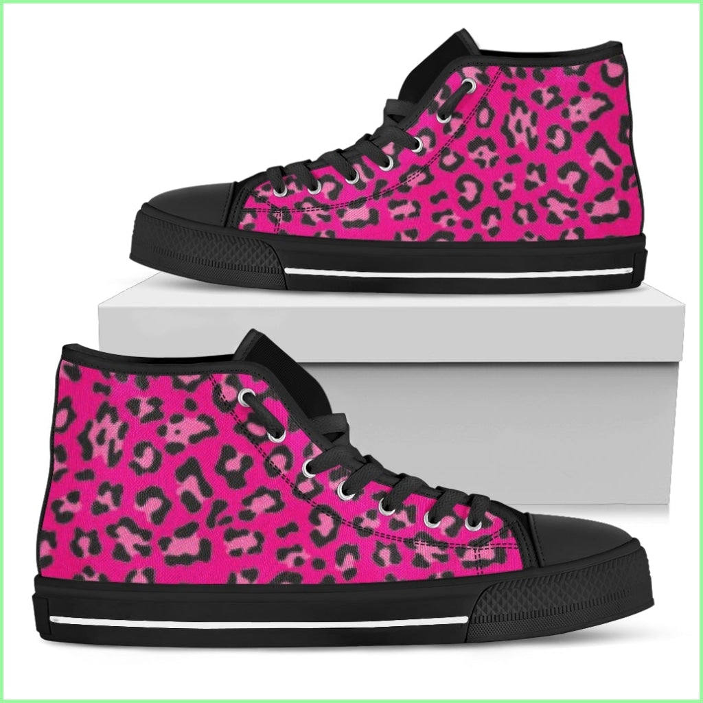 Pink Love Leopard Women Sneakers