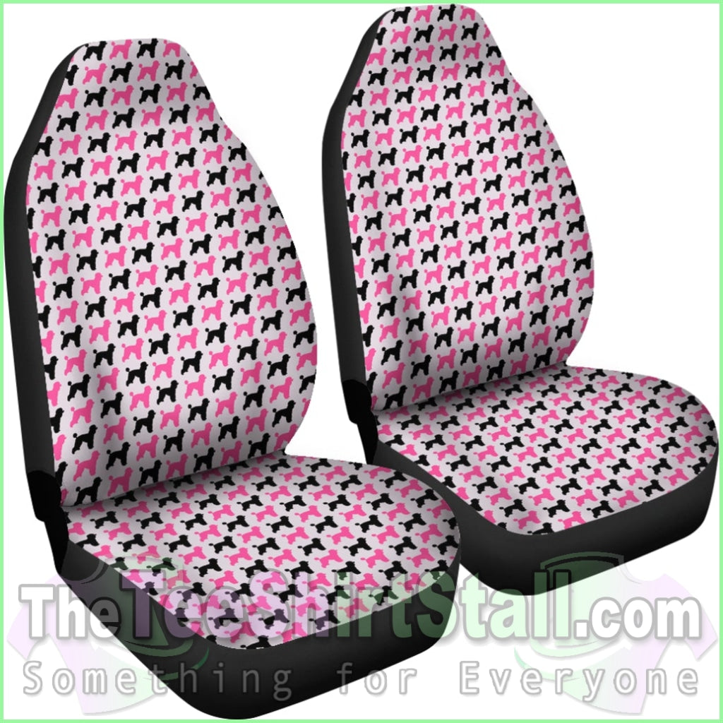 Pink Poodle Dog Car Seat Covers