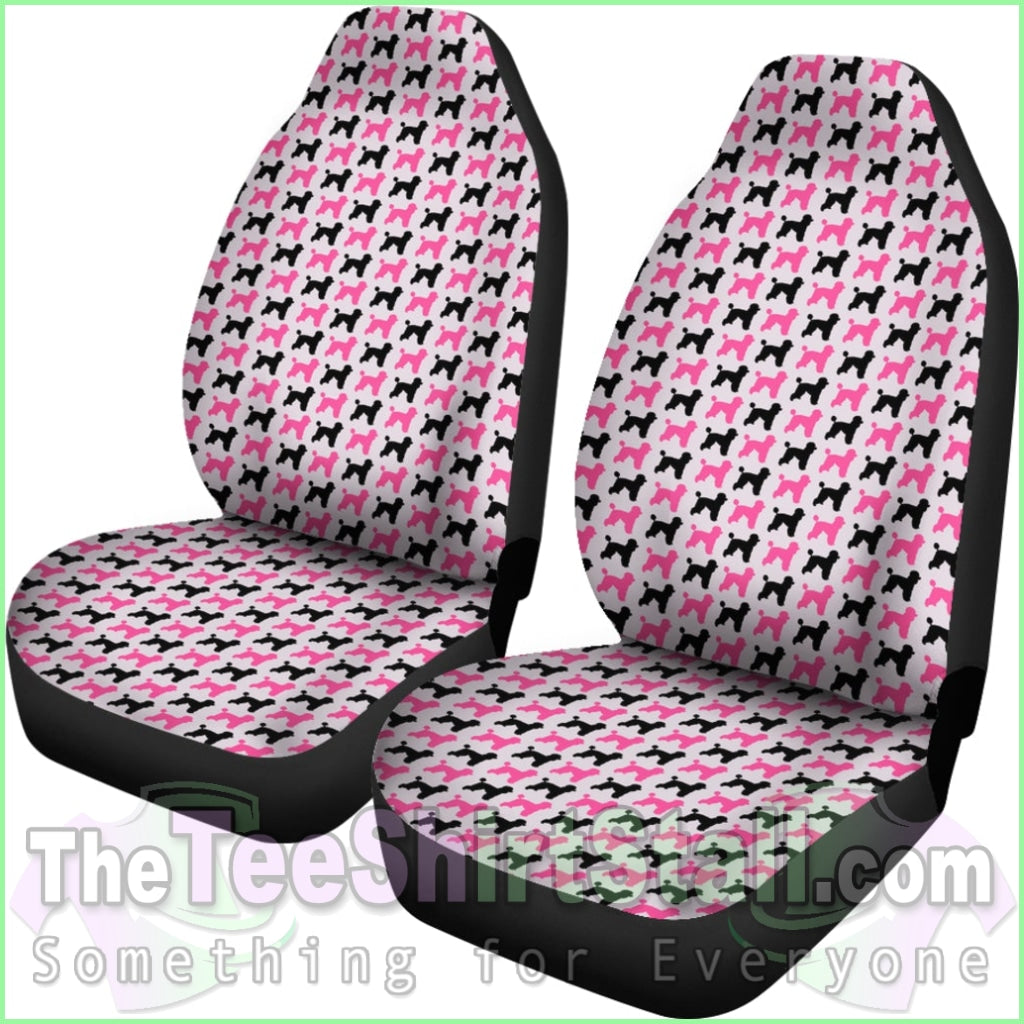 Pink Poodle Dog Car Seat Covers