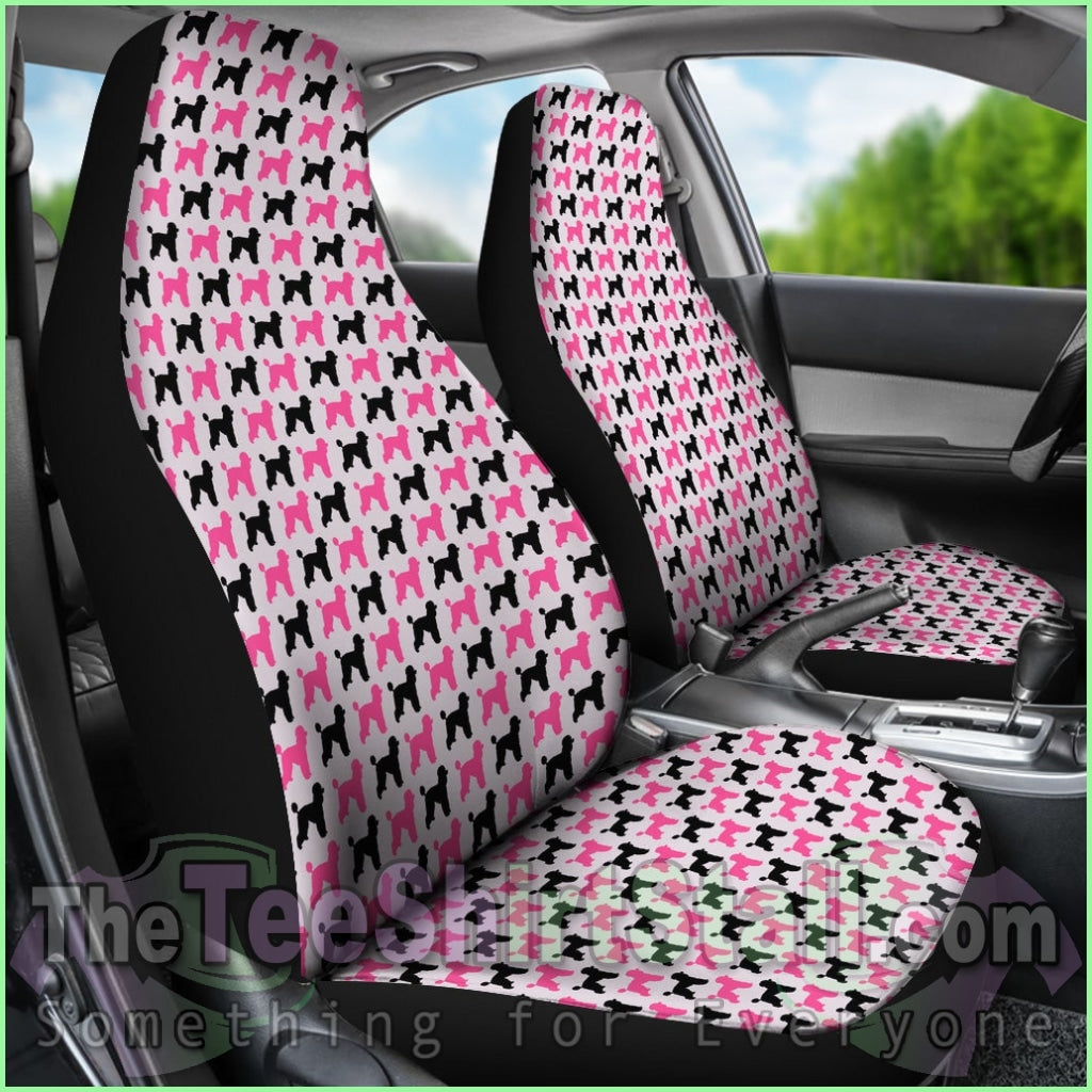 Pink Poodle Dog Car Seat Covers