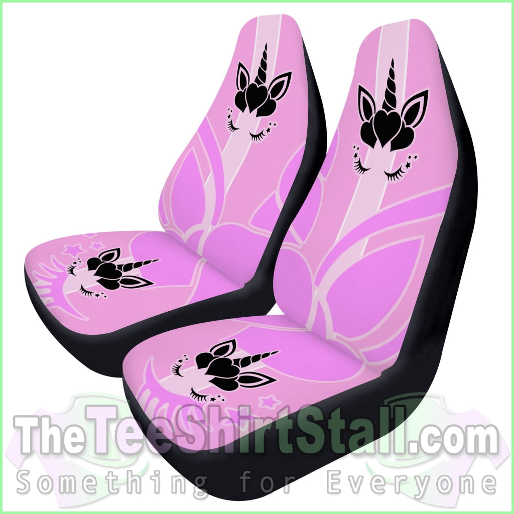 Pink Stripe Unicorn Car Seat Covers Automotive Interior