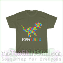 Load image into Gallery viewer, Poppysaurus - Autism Tee S / Military Green T-Shirt
