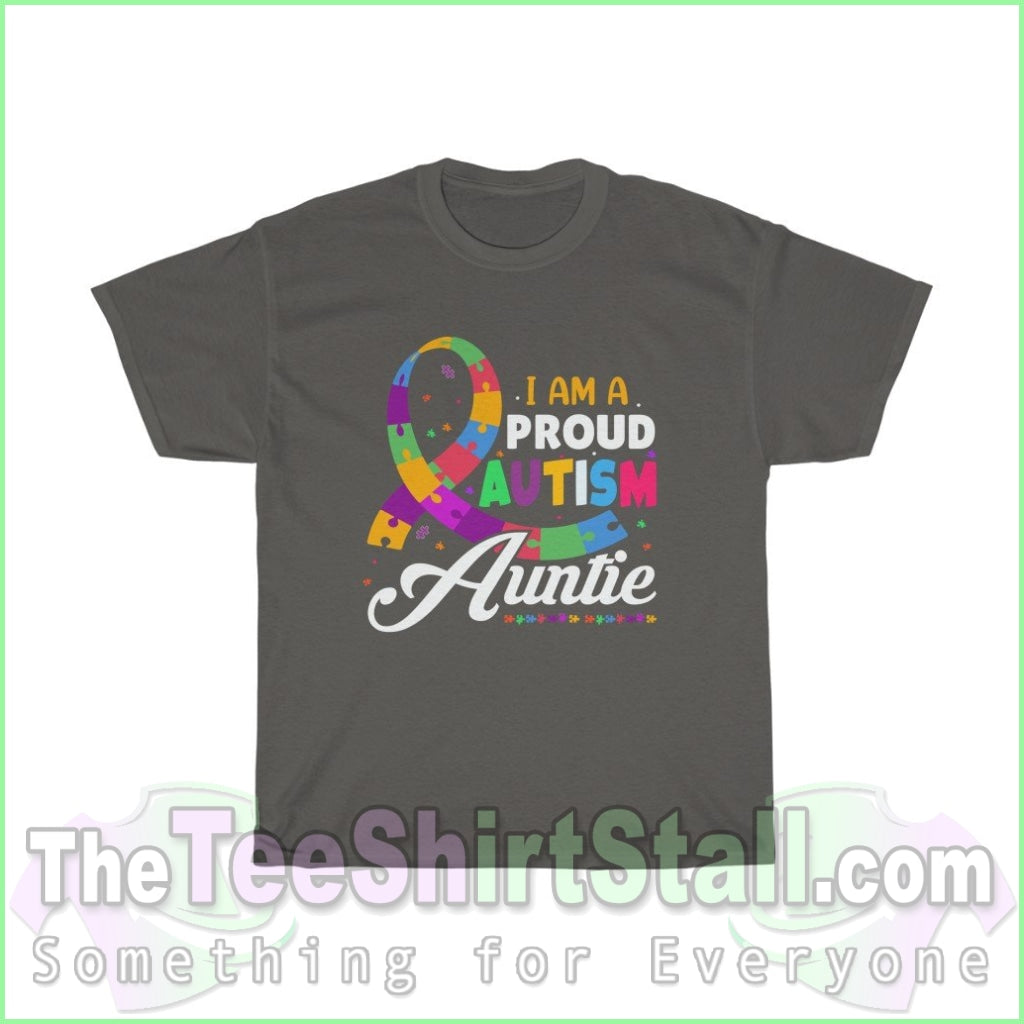 Proud Autism Auntie Tee S / Charcoal T-Shirt