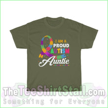 Load image into Gallery viewer, Proud Autism Auntie Tee S / Military Green T-Shirt
