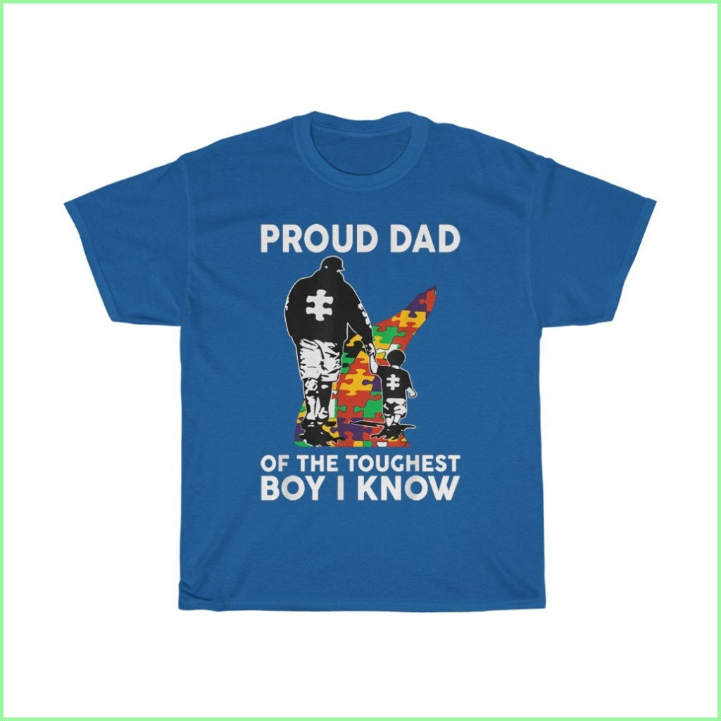 Proud Dad Of The Toughest Boy I Know - Autism Tee L / Royal T-Shirt