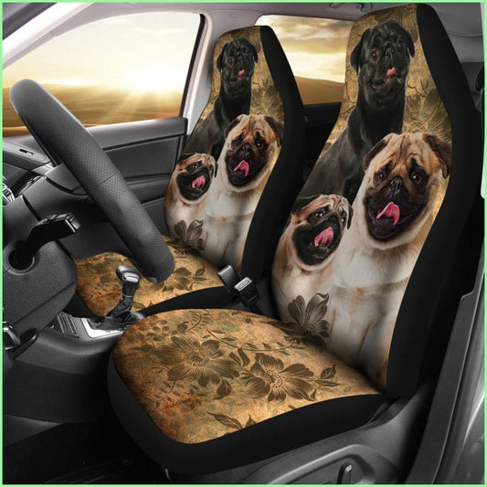 Pug Car Seat Covers (Set Of 2)