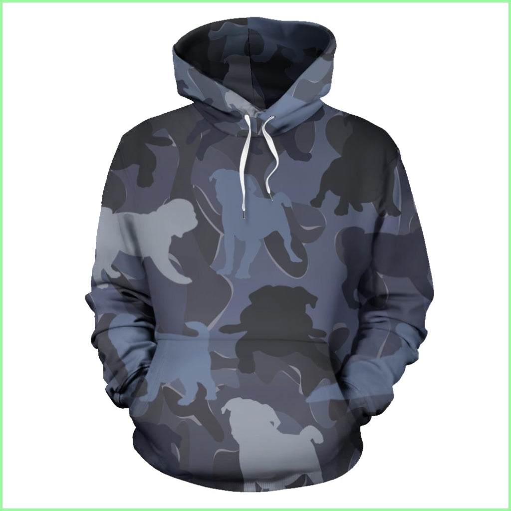 Pug Dark Blue Mens Hoodiepug / S