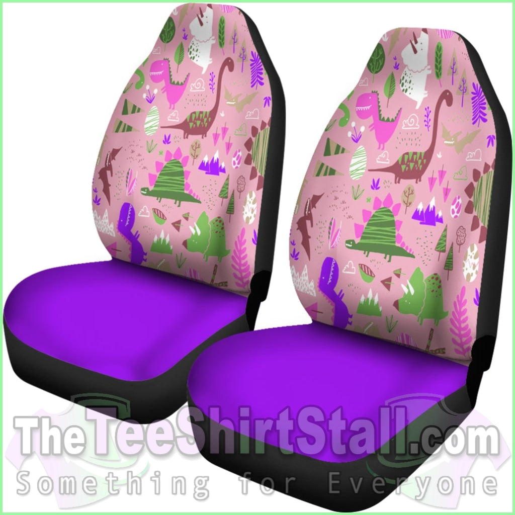 Purple Dinosaur Car Seat Covers