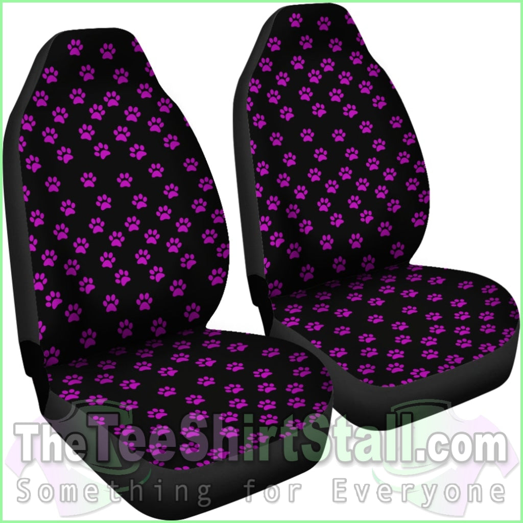 Purple Paw Prints Seat Cover