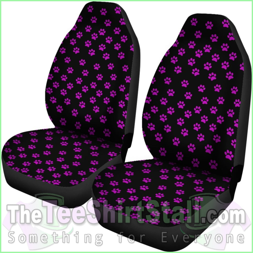 Purple Paw Prints Seat Cover