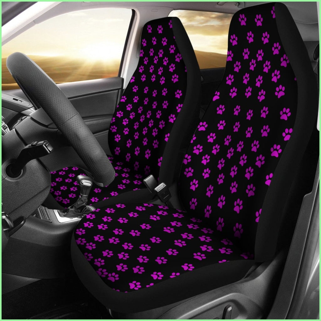 Purple Paw Prints Seat Cover