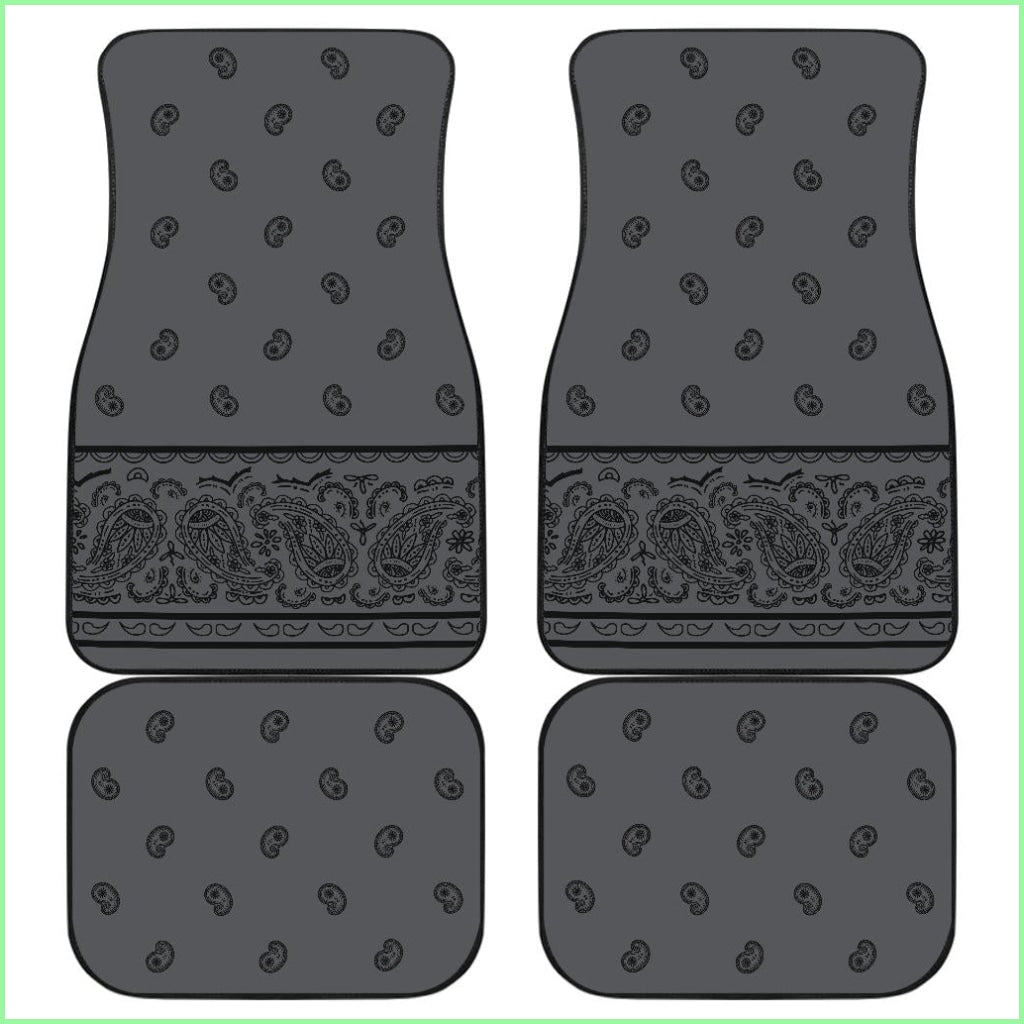 Quad Black And Gray Bandana Car Mats - Fancy