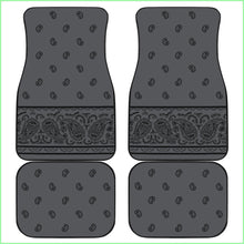 Load image into Gallery viewer, Quad Black And Gray Bandana Car Mats - Fancy
