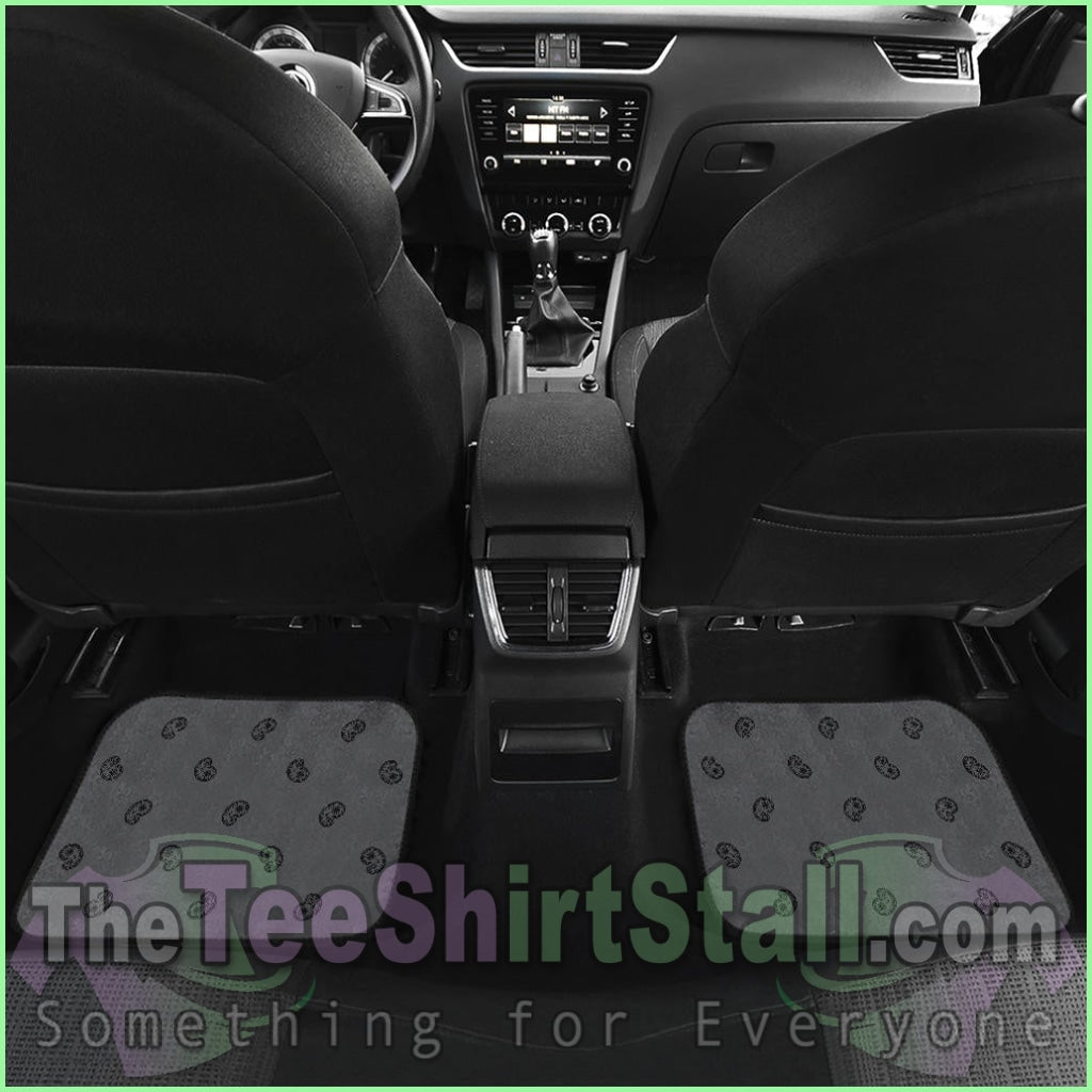 Quad Black And Gray Bandana Car Mats - Fancy