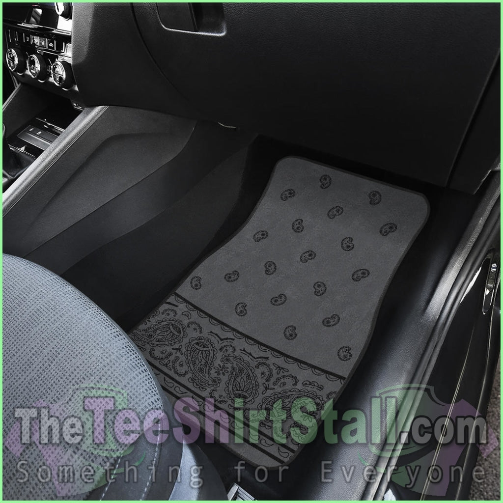 Quad Black And Gray Bandana Car Mats - Fancy