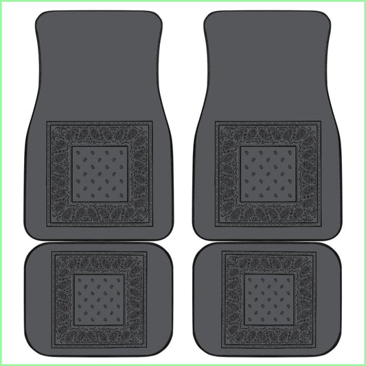 Quad Black And Gray Bandana Car Mats - Minimal