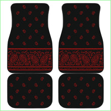 Load image into Gallery viewer, Quad Black And Red Bandana Car Mats - Fancy
