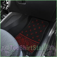 Load image into Gallery viewer, Quad Black And Red Bandana Car Mats - Fancy
