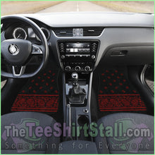 Load image into Gallery viewer, Quad Black And Red Bandana Car Mats - Fancy
