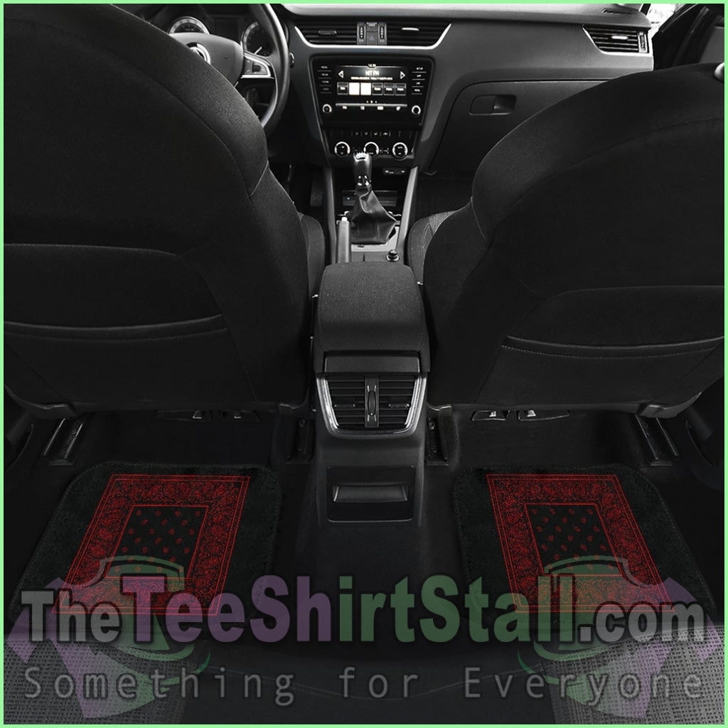 Quad Black And Red Bandana Car Mats - Minimal